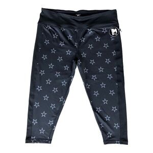 Starter Dri-star  X‎ Large Black With Stars Cropped Leggings Women's.
